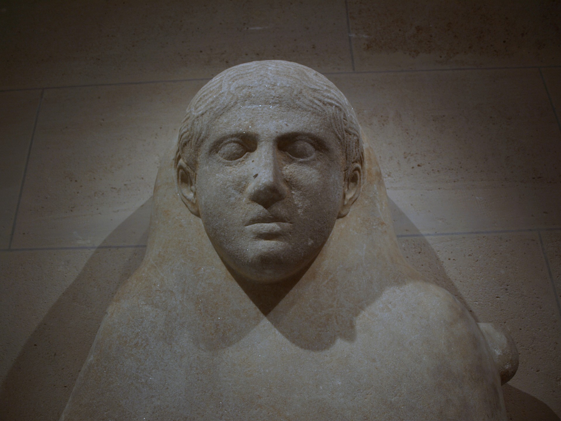 Face of a Young Man on an Ancient Lebanese Sarcophagus 